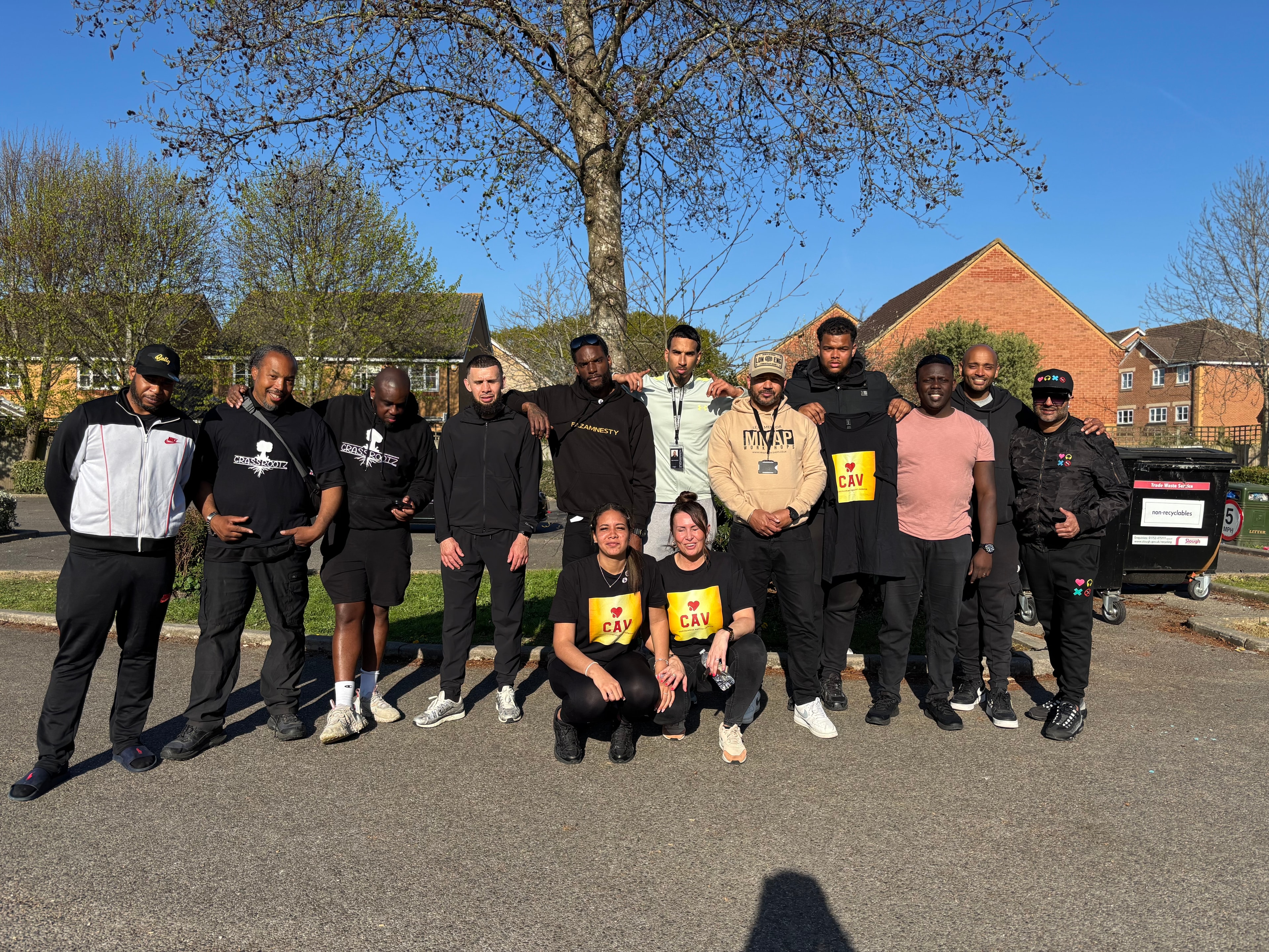 CAV team with Fazamnesty by the van at a community event